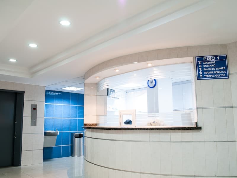 Modern medical facility reception area
